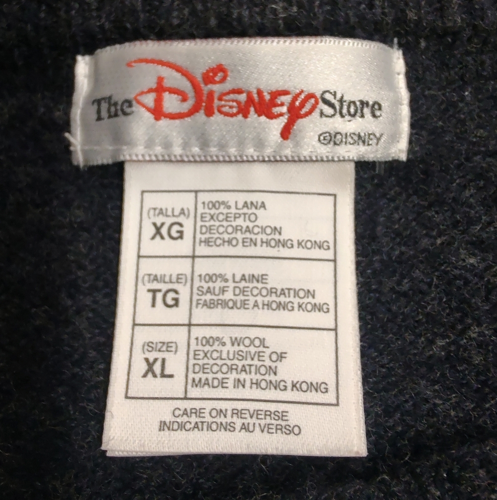 Disney Mickey Mouse Wool Sweater - Dark Grey - Men's XL - 1990s Vintage - Picture 5 of 8